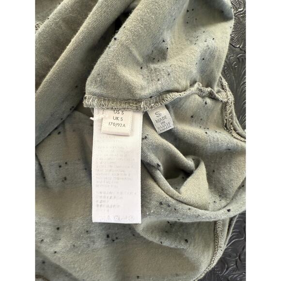 Free People We the Free Shirt Small Oversized Green Subtle Stripes Thumbholes - Picture 4 of 5